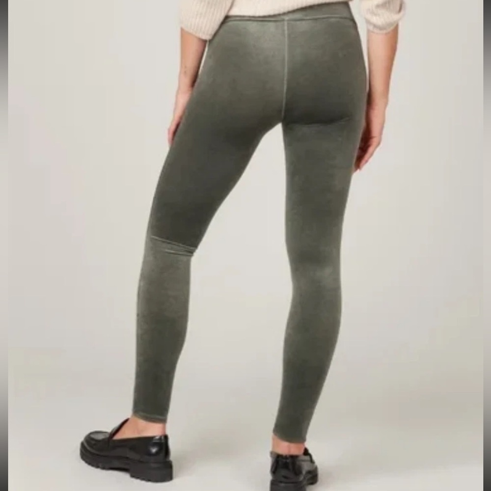 SPANX Velvet Core Shaping Leggings Pant in Dark Palm Plus Size 1X EUC!!!